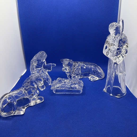 Vintage Cristal D'Arques Nativity Scene 5 Piece 24% Lead Crystal Free Shipping - Picture 3 of 5